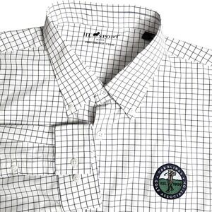 HL Sport 2XL Golf Shirt Carolinas Golf Association Performance Luxury Blue Check
